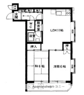メゾン一ツ橋学園【4階】の間取り