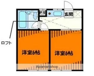 メゾンカツカワ【111号室】の間取り