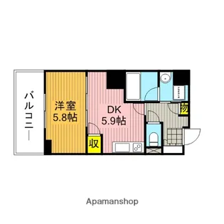 フェリーチェ国立【404号室】の間取り