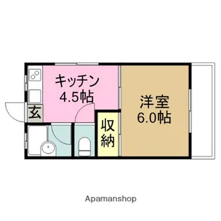 グレース若葉【1階】の間取り