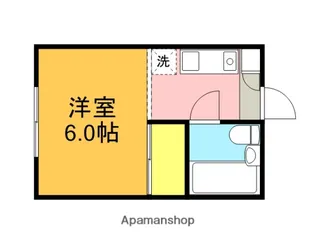 パーシモン国立【102号室】の間取り