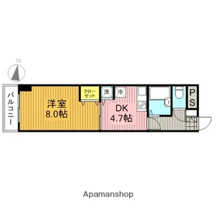 レジデンスクラモト【6階】の間取り