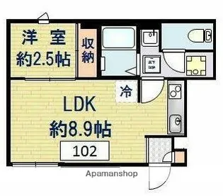 ウェルネスJ1【1階】の間取り
