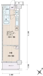エスティメゾン豊洲レジデンスE【6階】の間取り