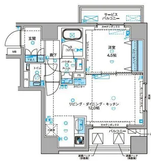 ジェノヴィア両国Ⅱグリーンヴェール【8階】の間取り
