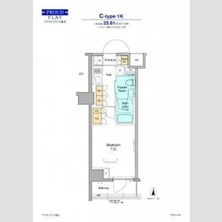 プラウドフラット菊川【6階】の間取り