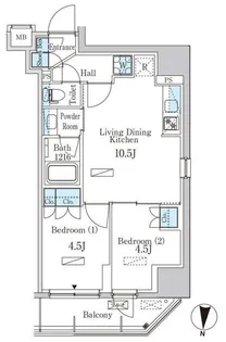 パークアクシス菊川ステーションイースト【3階】の間取り