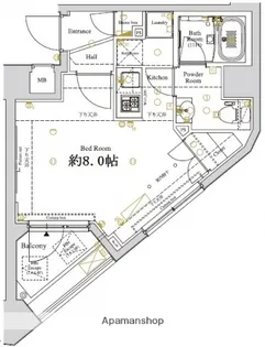 ディアレイシャス東京ベイ潮見【5階】の間取り