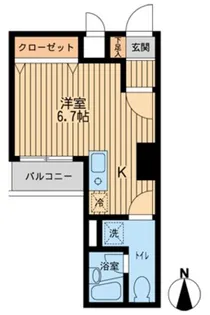 ドゥーエ西大島【0215号室】の間取り