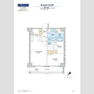 プラウドフラット墨田曳舟ディアージュ【2階】の間取り