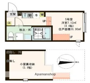 ハーモニーテラス中川Ⅳ【1階】の間取り