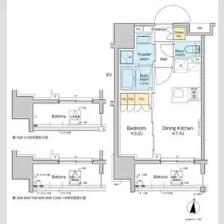 プラウドフラット亀戸ステーションプレイス【4階】の間取り