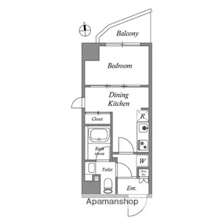 クオリタス門前仲町【6階】の間取り