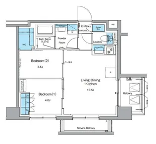 ルフォンプログレ押上EAST【4階】の間取り