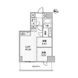コンフォリア・リヴ千住【3階】の間取り