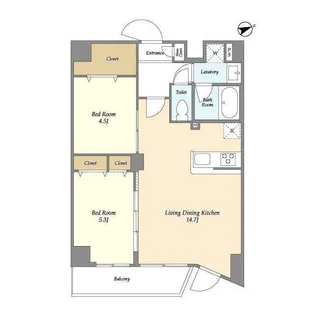 アルファコート亀戸2【1階】の間取り