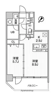 グラシアプレイス押上【6階】の間取り