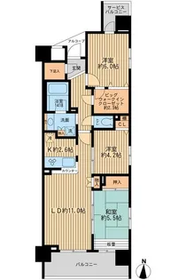 エコロジー錦糸町レジデンス【2階】の間取り