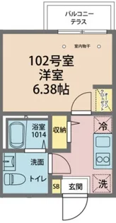 カインドネス一之江【102号室号室】の間取り