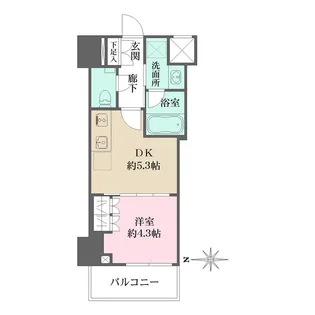 ザ・パークワンズ深川門前仲町【2階】の間取り
