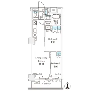 フロンティアレジデンス錦糸公園【5階】の間取り