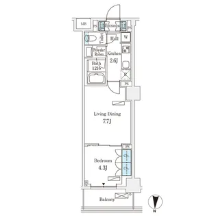 フロンティアレジデンス錦糸公園【4階】の間取り