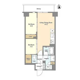 コンフォリア竹ノ塚イースト【8階】の間取り