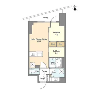 コンフォリア竹ノ塚イースト【10階】の間取り