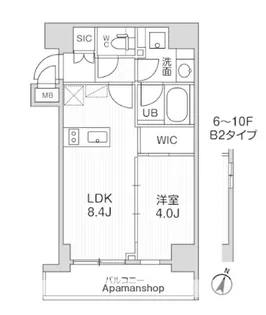 シーズンフラッツ門前仲町【8階】の間取り