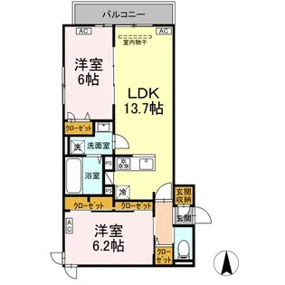 セレスティア北小岩II【2階】の間取り