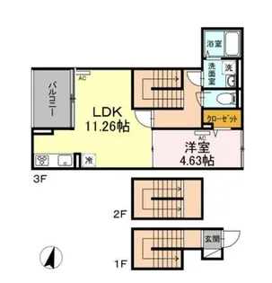 アンジュール西小岩【3階】の間取り