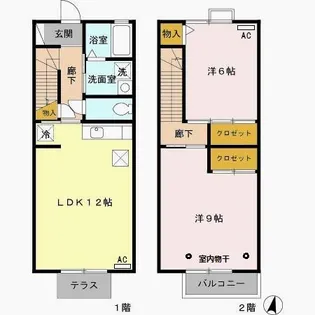 東京都葛飾区西新小岩5丁目【テラスハウス】の間取り