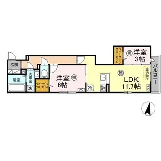 セレスティア千住元町【3階】の間取り