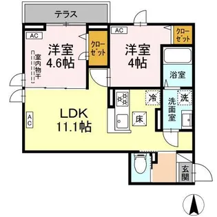 アルベロ島根【1階】の間取り