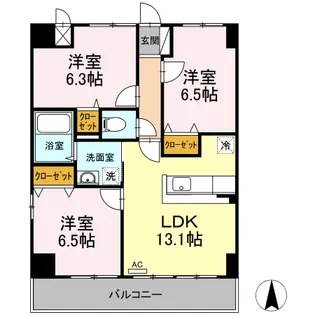 クレ・エスポワール【8階】の間取り