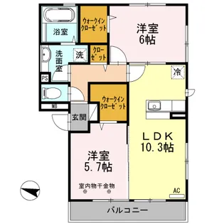 カーサ青井【3階】の間取り