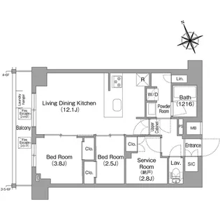 コンフォリア東葛西【5階】の間取り