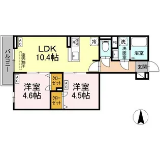 セレスティア南花畑III【2階】の間取り