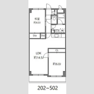 グリーンパーク中川【4階】の間取り