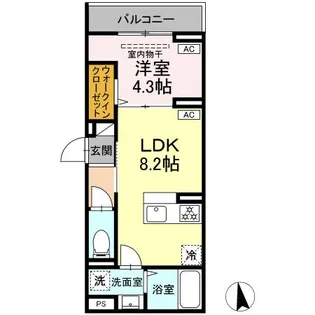 セレスティア亀有【3階】の間取り