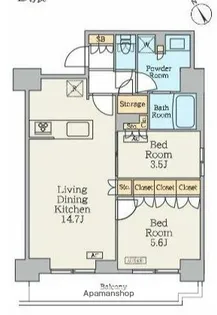 クレストコート門前仲町【12階】の間取り