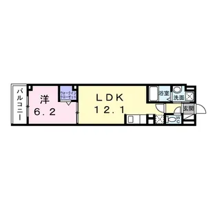 1LDKの間取り画像