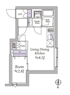 アトリオフラッツ清澄白河【1階】の間取り
