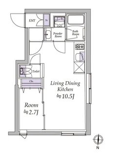 アトリオフラッツ清澄白河【3階】の間取り