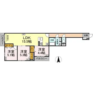 セレスティア東葛西V【3階】の間取り