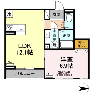 アヴァンス西亀有【3階】の間取り