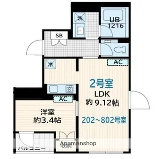 SKULD墨田緑(旧FULLEA両国)【3階】の間取り