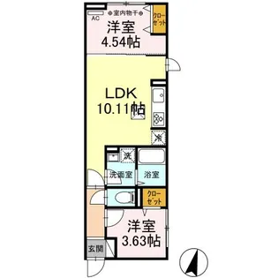 ルリアン綾瀬II【1階】の間取り