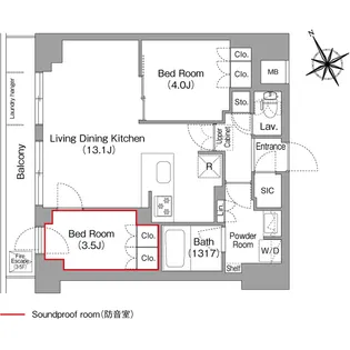 コンフォリア・リヴ平井MUTIO【5階】の間取り