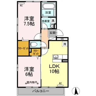 ヴェルドミールII【3階】の間取り